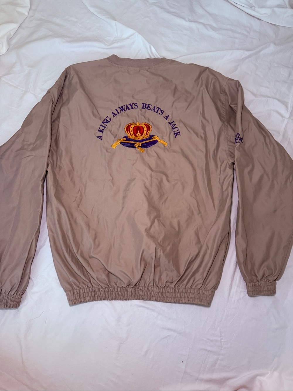 Crown Royal Beige Windbreaker Jacket